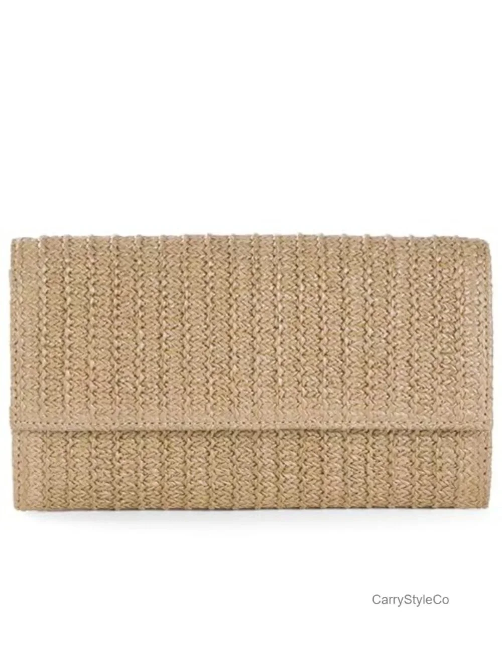 Handwoven Straw Clutch Purse for Women Beach Crossbody Bag with Magnetic Closure